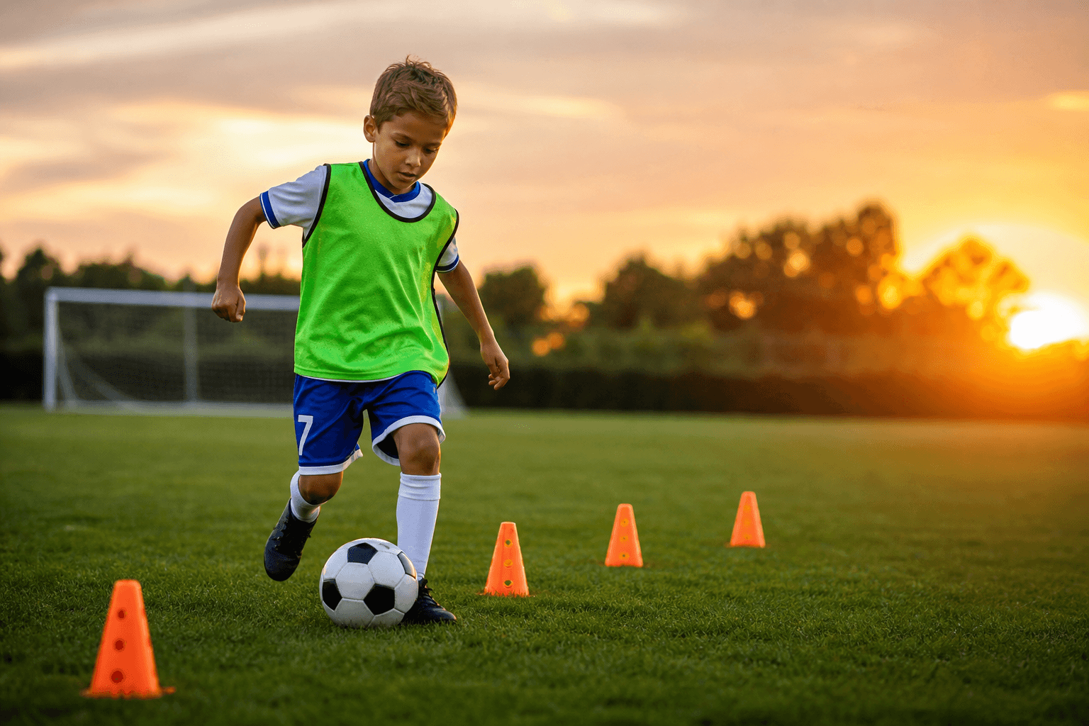 A young player training at Athens Sports Arena during Ball Mastery Soccer Camp